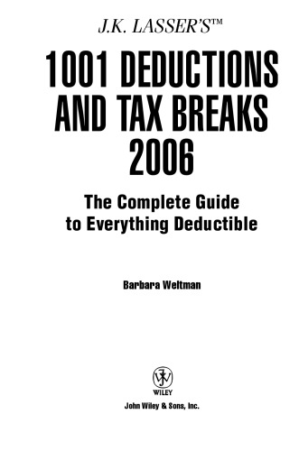 ﻿J.K. 1001 کسر و معافیت مالیاتی Lasser 2006: راهنمای کامل برای کسر همه چیز (J.K. Lasser)