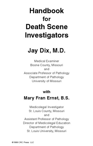کتابچه راهنمای محققان صحنه مرگ
