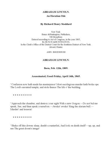 ﻿آبراهام لینکلن: قصیده هوراتی