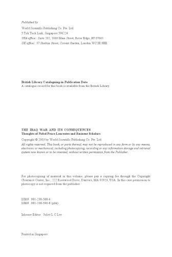﻿جنگ عراق و پیامدهای آن: افکار برندگان جایزه صلح نوبل و دانشمندان برجسته