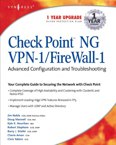 ﻿Point NG VPN-1 Firewall-1: Advanced Configuration and Troubleshooting را بررسی کنید