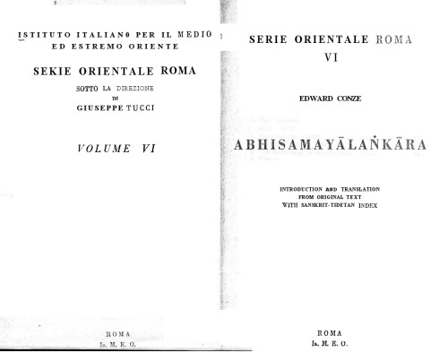 ﻿Abhisamayalankāra: مقدمه و ترجمه از متن اصلی، با فهرست سانسکریت-تبتی (Sekie Orientale Roma)