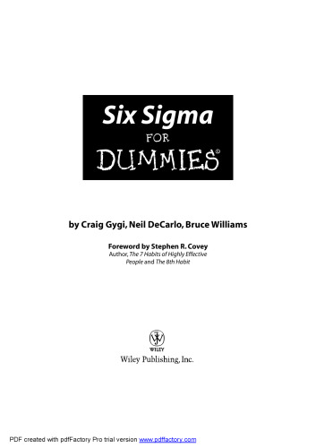 Sig Sigma For Dummies