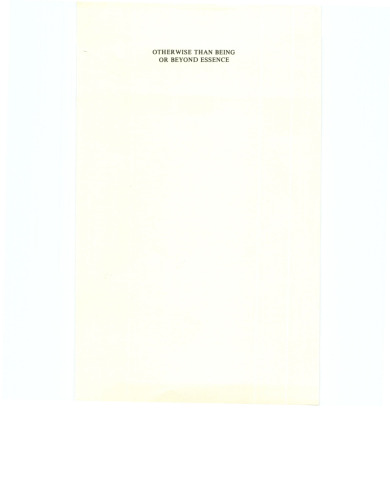 ﻿غیر از وجود: یا فراتر از ذات (نسخه جدید)