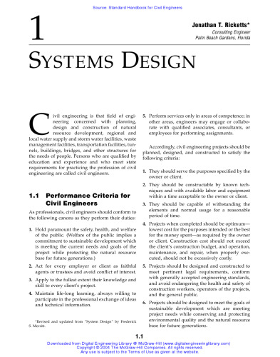 ﻿کتابچه راهنمای استاندارد برای مهندسان عمران (دفترچه راهنما)
