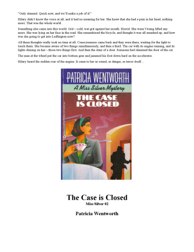 ﻿The Case Is Closed (Miss Silver Mystery 2)