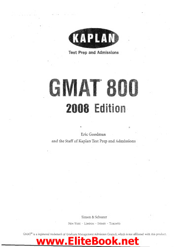 ﻿Kaplan GMAT 800، نسخه 2007-2008