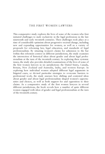 ﻿اولین وکیل زن: بررسی تطبیقی ​​جنسیت، حقوق و مشاغل حقوقی