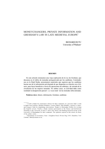 ﻿صرافی ها، اطلاعات خصوصی و قانون گرشام در اواخر قرون وسطی اروپا