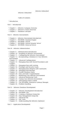 ﻿Informix Unleashed