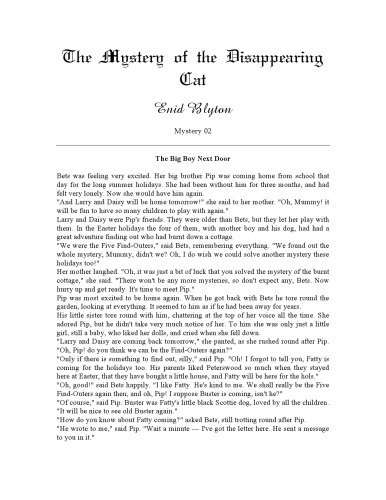 ﻿رمز و راز گربه در حال ناپدید شدن (رازها)