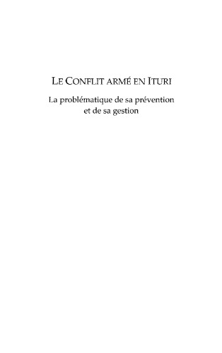 ﻿درگیری مسلحانه در ایتوری (DRC): موضوع پیشگیری و مدیریت آن