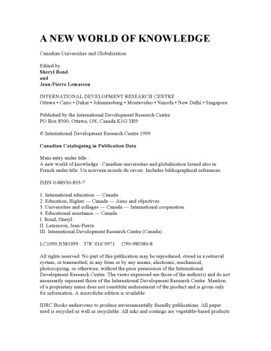 ﻿دنیای جدیدی از دانش: دانشگاه های کانادا و جهانی شدن