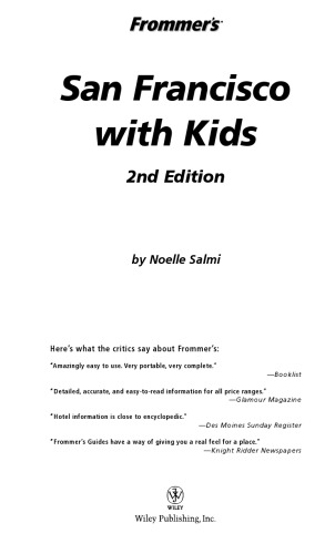 ﻿Frommer's San Francisco with Kids (2005) (Frommer's With Kids)