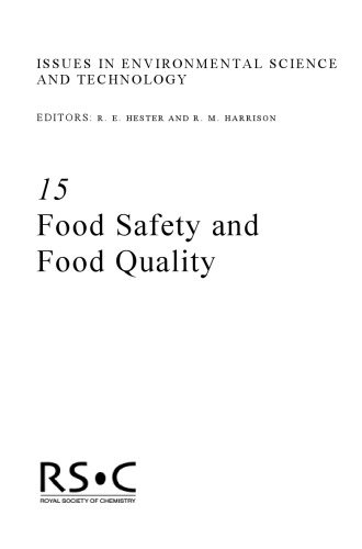 ﻿ایمنی مواد غذایی و کیفیت مواد غذایی (مسائل علوم و فناوری زیست محیطی)