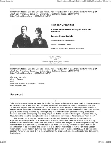 ﻿شهرسازی پیشگام: تاریخ اجتماعی و فرهنگی سیاه سانفرانسیسکو