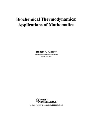 ﻿ترمودینامیک بیوشیمیایی: کاربردهای ریاضیات (روش‌های آنالیز بیوشیمیایی)