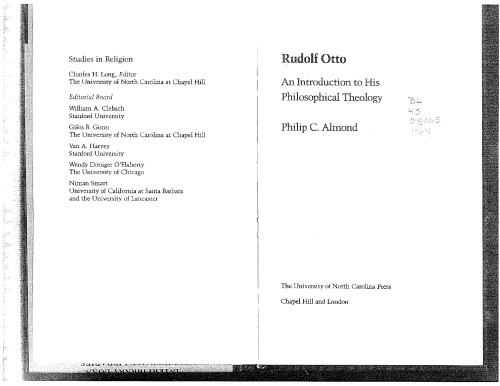 ﻿رودولف اتو: درآمدی بر الهیات فلسفی او