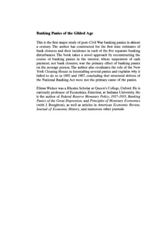 ﻿هراس بانکی عصر طلایی (مطالعاتی در تاریخ اقتصاد کلان)