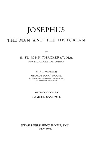 ﻿Josephus: The Man and the Historian (ویرایش دوم با مقدمه جدید)