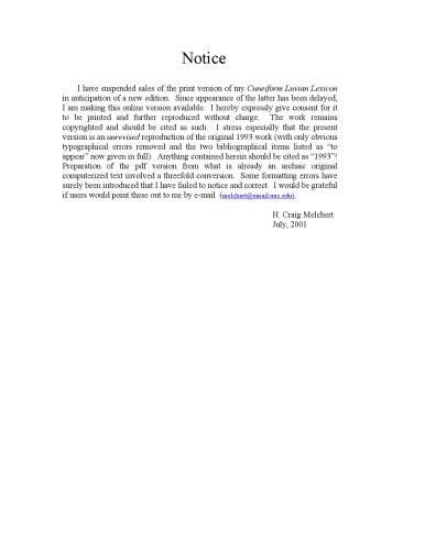 ﻿واژگان لووی خط میخی (Lexica anatolica)