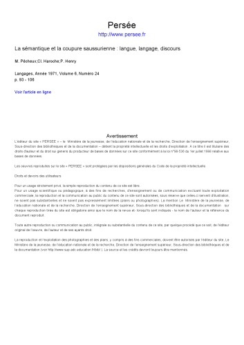 ﻿معناشناسی و قطع سوسوری: زبان، زبان، گفتمان
