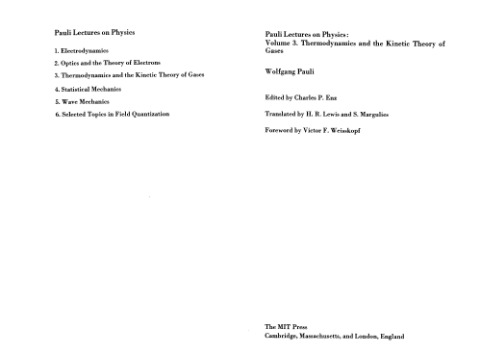 ﻿سخنرانی‌های فیزیک: ترمودینامیک و نظریه جنبشی گازها ج. 3 (سخنرانی‌های پائولی در مورد فیزیک)