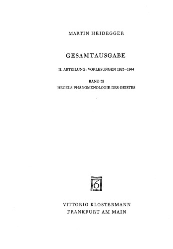 ﻿پدیدارشناسی روح هگل (ترم زمستان 1930/31)
