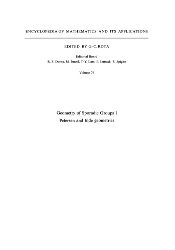 ﻿هندسه گروه‌های پراکنده: جلد 1، هندسه‌های پترسن و تیلد (دایره‌المعارف ریاضیات و کاربردهای آن) (ج. 1)