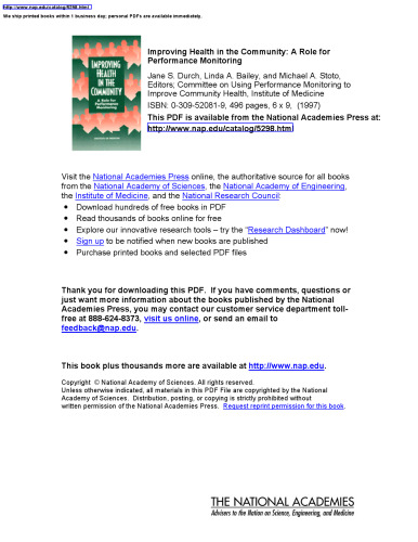 ﻿بهبود سلامت در جامعه: نقشی برای نظارت بر عملکرد