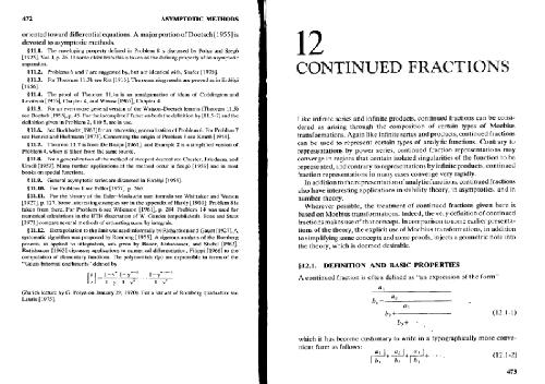 تجزیه و تحلیل کاربردی و محاسباتی پیچیده. ادامه کسری