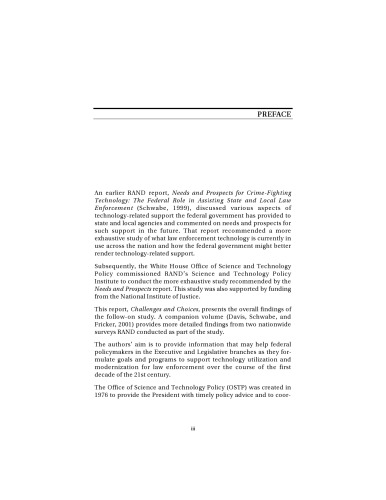 ﻿چالش ها و انتخاب ها برای فناوری مبارزه با جرم و جنایت: حمایت فدرال از اجرای قانون ایالتی و محلی (2001)