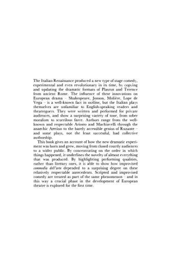 ﻿فیلمنامه ها و سناریوها: اجرای کمدی در ایتالیای رنسانس