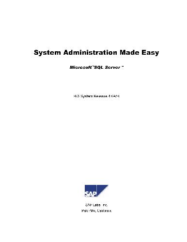 مدیریت سیستم Made Easy 4.6A / B: SQL Server توسط SAP Labs، Inc