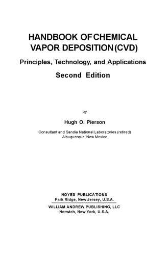 ﻿هندبوک رسوب بخار شیمیایی، ویرایش دوم: اصول، فناوری ها و کاربردها (سری علم مواد و فناوری فرآیند)