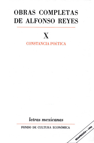 ﻿Obras completas, X : Constancia poetica (نسخه اسپانیایی)