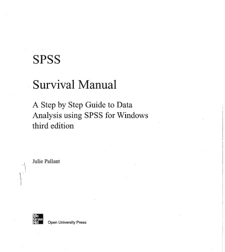 ﻿راهنمای بقا SPSS: راهنمای گام به گام تجزیه و تحلیل داده ها با استفاده از SPSS برای ویندوز (نسخه 15)