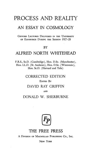﻿فرآیند و واقعیت: مقاله ای در کیهان شناسی