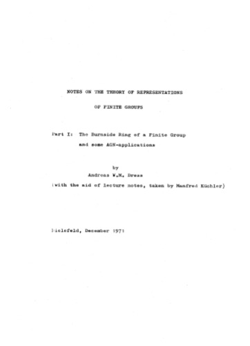 ﻿یادداشتهایی در مورد نظریه نمایشهای گروههای متناهی: قسمت اول