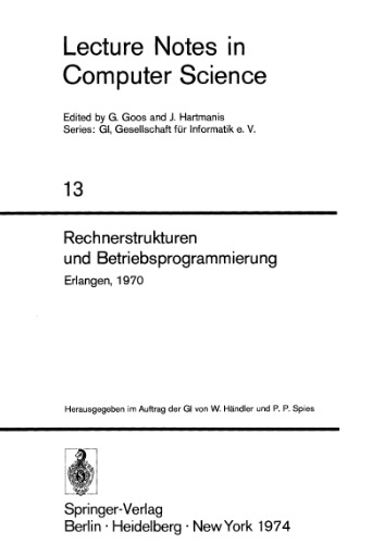 ﻿Rechnerstrukturen und Betriebsprogrammierung: Erlangen، 1970