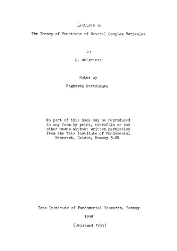 ﻿سخنرانی در مورد تئوری توابع چندین متغیر پیچیده