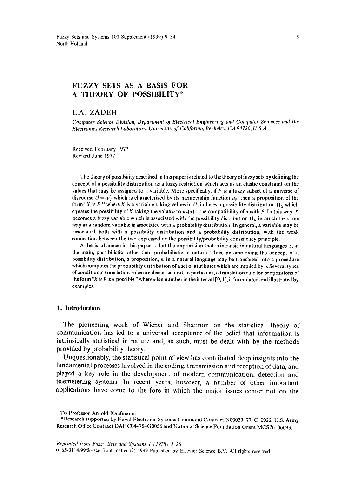 فازی مجموعه ای به عنوان یک پایه برای نظریه امکان