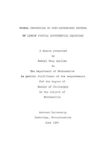 ﻿ویژگی های رسمی سیستم های بیش از حد تعیین شده معادلات دیفرانسیل جزئی خطی [پایان نامه دکتری]