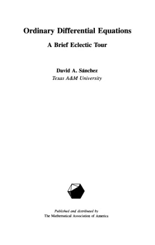 ﻿معادلات دیفرانسیل معمولی یک تور التقاطی مختصر