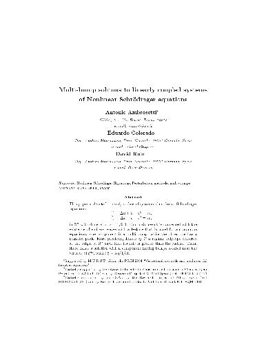 Solitons چند دست انداز به سیستم های خطی معادلات شرودینگر غیرخطی