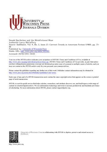 ﻿دونال بارتلم و میوز فراداستانی