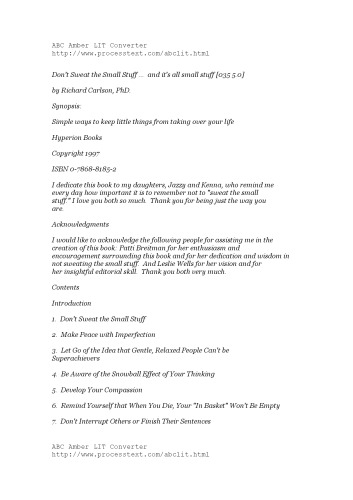 ﻿چیزهای کوچک را عرق نکنید - و همه چیز کوچک است (سری چیزهای کوچک را عرق نکنید)