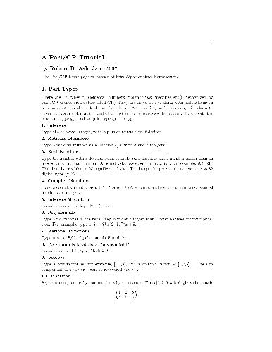 ﻿یک آموزش Pari/GP