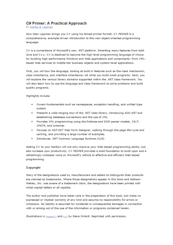 ﻿C# Primer: A Practical Approach