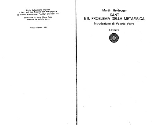 ﻿کانت و مسئله متافیزیک